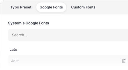 Typography customization feature view one