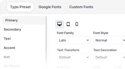 Typography customization feature view two