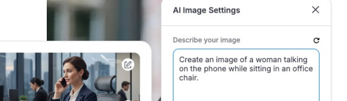 AI image generation tool in PixeBuilder